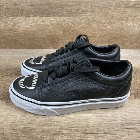 VANS Old Skool Fangs Black Leather Halloween Skate Shoes Womens 5 Mens 3.5 NEW - Picture 5 of 10